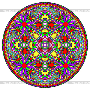 Decorative design of circle dish template, round - vector image