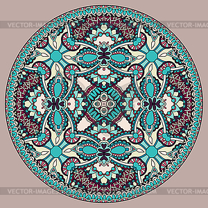 Decorative design of circle dish template, round - vector image
