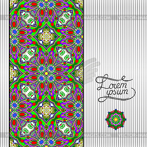 Floral geometric background, vintage ornamental - vector clip art