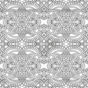 Black and white seamless floral pattern - vector image