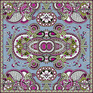 Silk neck scarf or kerchief square pattern design - vector image