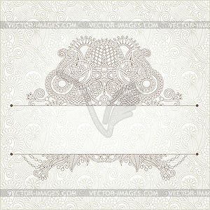 Light floral frame on paisley background with - color vector clipart