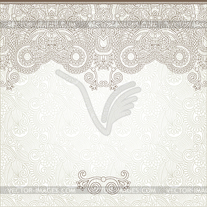 Light floral frame on paisley background with - vector clipart