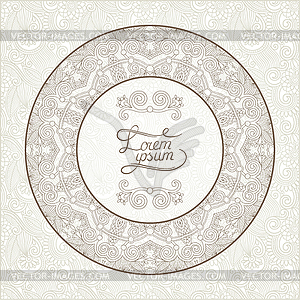 Light floral frame on paisley background with - vector EPS clipart