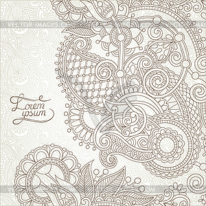 Light floral frame on paisley background with - vector image