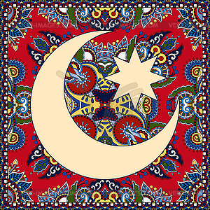 Ковер дизайн для священного месяца мусульманского сообщества - векторное изображение EPS