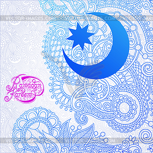 Дизайн для священного месяца фестиваля мусульманского сообщества - векторный клипарт / векторное изображение