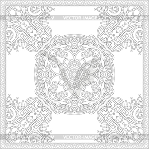 Unique coloring book square page for adults - flora - vector EPS clipart