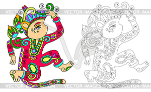 Coloring book page for adults with unusual fantasti - color vector clipart