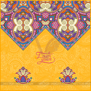 Yellow decorative template for greeting card or - vector image