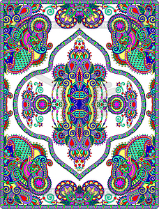 Elaborate original floral large area carpet design - vector clipart