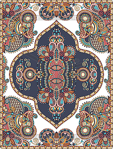 Elaborate original floral large area carpet design - vector image
