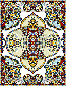 Elaborate original floral large area carpet design - vector image