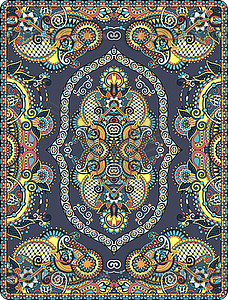 Elaborate original floral large area carpet design - vector clipart / vector image