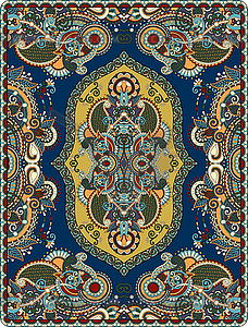 Elaborate original floral large area carpet design - vector image