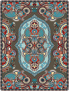 Elaborate original floral large area carpet design - vector clipart