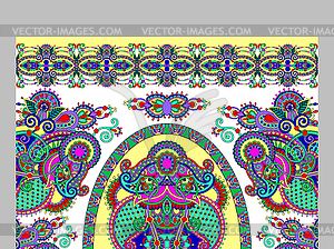 Elaborate original floral large area carpet design - royalty-free vector clipart