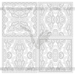 Unique coloring book square page for adults - vector clip art