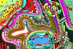 Original digital painting of abstraction composition - vector image