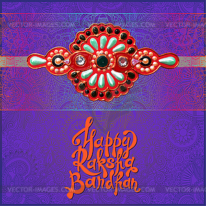 Greeting card for indian festival sisters and - vector clip art