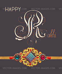 Card for indian festive sisters and brothers - vector EPS clipart