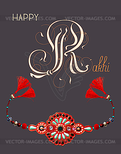 Greeting card for indian festive sisters and - stock vector clipart