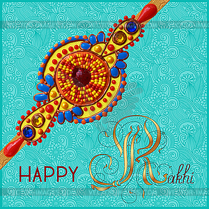 Greeting card for indian festive sisters and - vector clipart