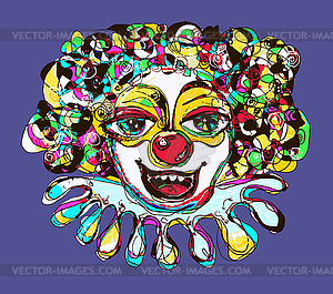 Digital coloring drawing of abstract clown - vector clipart