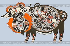 Ukrainian traditional tribal art in karakoko - vector image