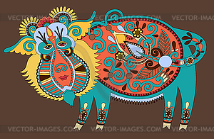 Ukrainian traditional tribal art in karakoko - vector clip art