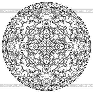 Coloring book page for adults - zendala, joy to - vector clip art