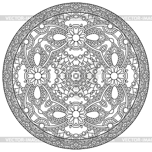 Coloring book page for adults - zendala, joy to - vector clipart