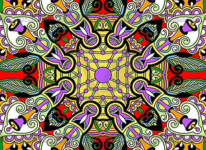 Ethnic horizontal authentic decorative paisley - vector image