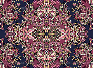 Ethnic horizontal authentic decorative paisley - color vector clipart