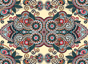 Ethnic horizontal authentic decorative paisley - color vector clipart