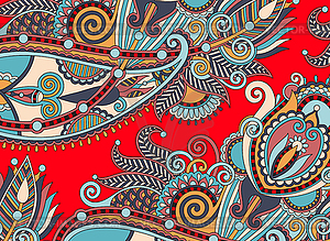Этнические горизонтальные подлинные декоративные Пейсли - цветной векторный клипарт