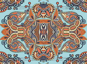Ethnic horizontal authentic decorative paisley - vector clipart / vector image