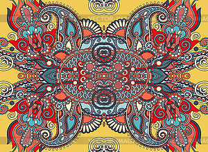 Ethnic horizontal authentic decorative paisley - vector clipart