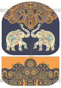 Pattern with elephant of purse money design, you ca - vector clipart