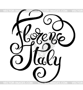 Черно-белая рука писать Флоренция Италия - векторная графика