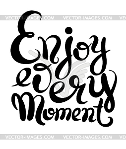 Black and white handwriting lettering inscription - vector image