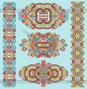 Ornamental decorative ethnic floral adornment for - vector image