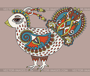 Original retro cartoon chicken drawing, symbol of - vector clipart / vector image