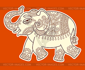 Original stylized ethnic indian elephant pattern - vector clipart