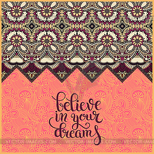 Positive quote believe in your dreams inscription - vector EPS clipart