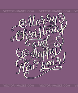 Merry Christmas and Happy New Year calligraphic han - vector clipart