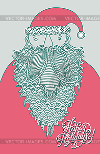 Santa claus, modern graphic style, with hand - vector image