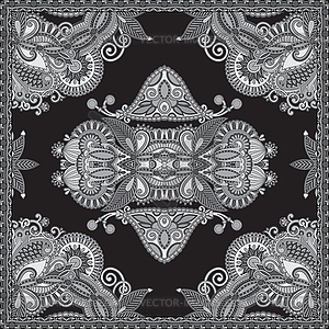 Black and white authentic silk neck scarf or - royalty-free vector clipart