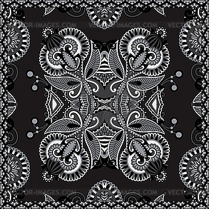 Черный и белый подлинные шелковые шарф шеи или - векторный клипарт / векторное изображение