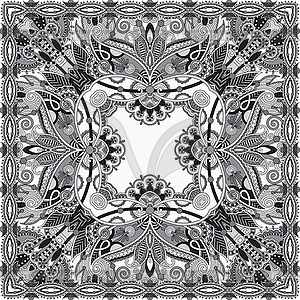 Black and white authentic silk neck scarf or - vector clip art